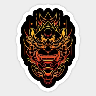 Komainu Line Art 1.4 Sticker